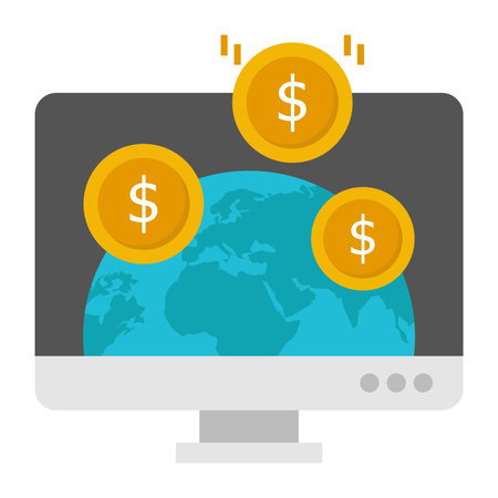 Conceptual flat design icon of global parcel recyclingのイラスト素材