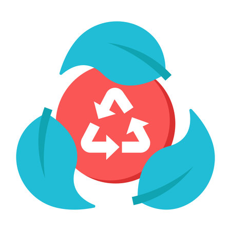 Conceptual flat design icon of global parcel recyclingのイラスト素材