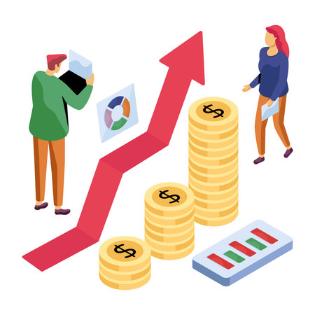 Perfect design illustration of financial analyticsのイラスト素材