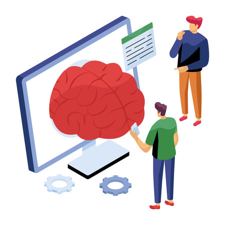 Isometric design illustration of mind developmentのイラスト素材