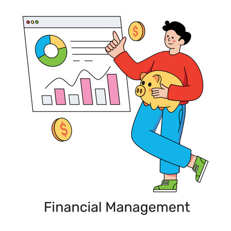 A trendy design illustration of financial analystのイラスト素材