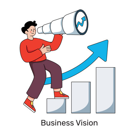 Conceptual flat design illustration of business visionのイラスト素材