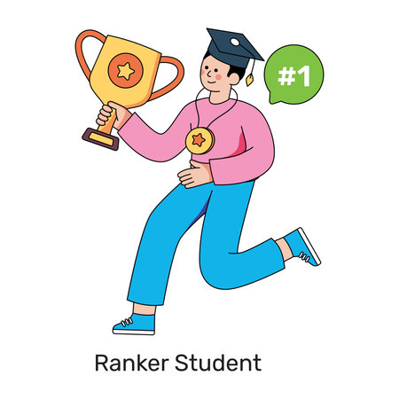 An illustration design of ranker studentのイラスト素材