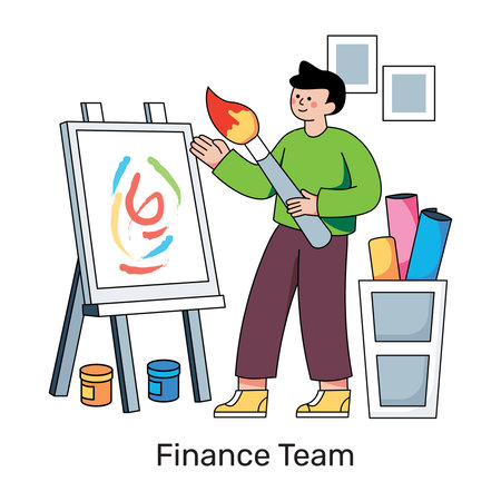 Vector design of painter, flat illustrationのイラスト素材