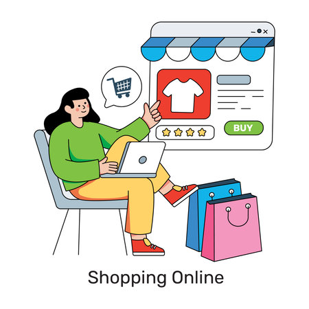 Editable design illustration of buy onlineのイラスト素材