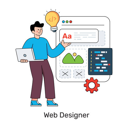 Modern design illustration of web designerのイラスト素材