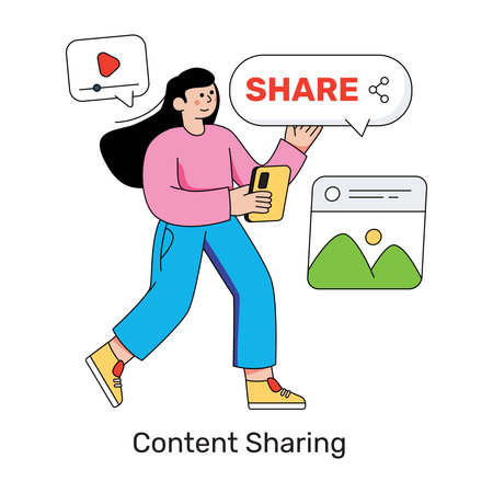 An illustration design of content sharingのイラスト素材