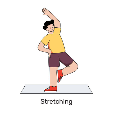 Premium download illustration of stretching exerciseのイラスト素材