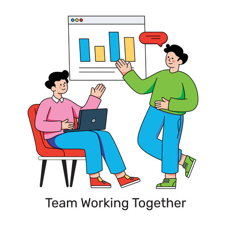 A creative design illustration of business discussionのイラスト素材