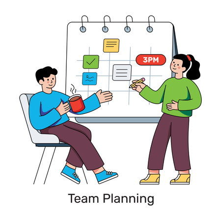 Modern design illustration of team planningのイラスト素材
