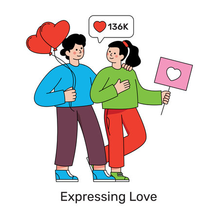 Modern design illustration of expressing loveのイラスト素材