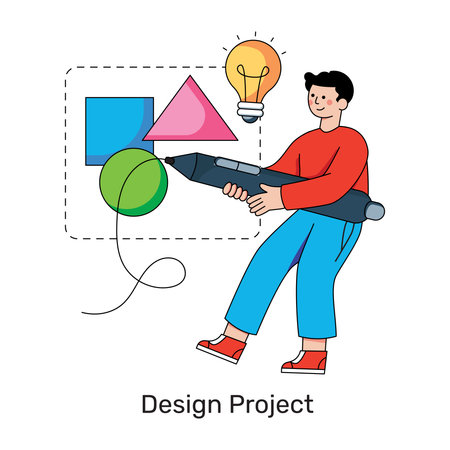 A colored design illustration of design projectのイラスト素材
