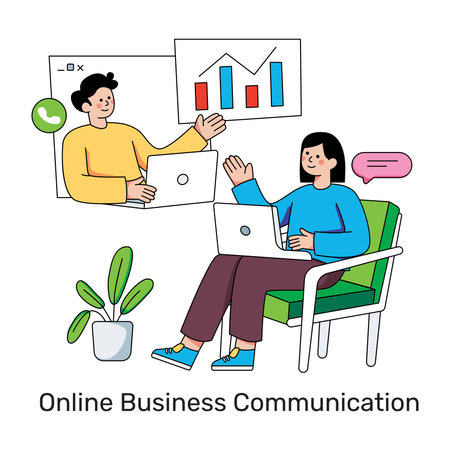 Modern design illustration of online business communicationのイラスト素材