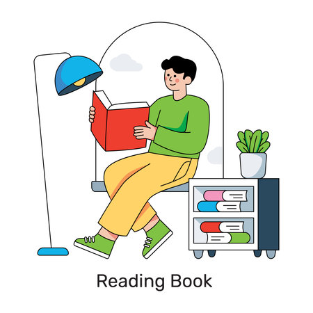 Modern design illustration of reading bookのイラスト素材