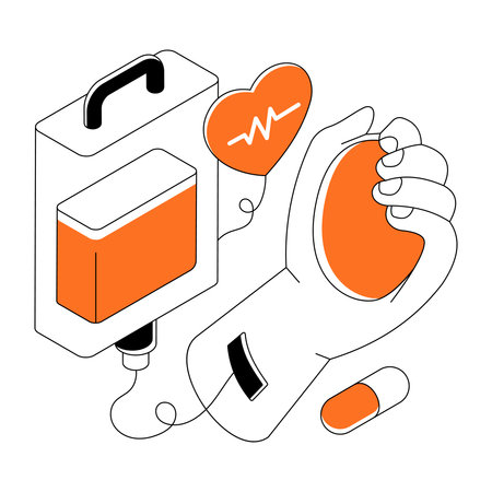 Conceptual isometric design illustration of iv dripのイラスト素材