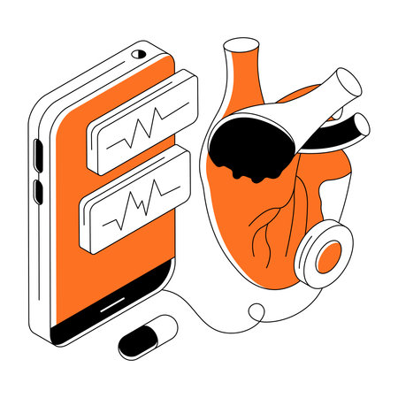 A unique design illustration of mobile ecg monitor