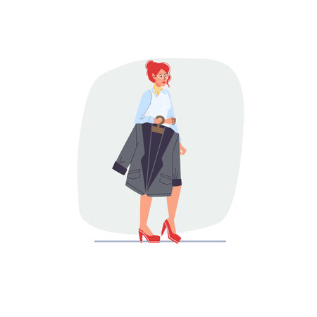 Vector flat cartoon character on shopping sale - discounts,sales,fashion,emotions,lifestyle,social conceptのイラスト素材