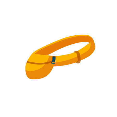 Vector cartoon flat fashionable waist bag.Elegant trendy beautiful handbag accessory isolated on empty background-stylish fashion concept,web site banner ad designのイラスト素材