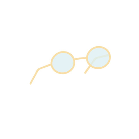 Vector cartoon flat fashionable glasses.New trendy beautiful accessory isolated on empty background-clothing store,shopping and fashion concept,web site banner ad designのイラスト素材