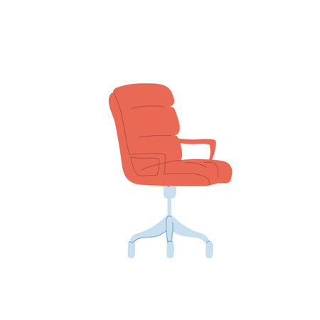 Vector flat cartoon chair isolated on empty background-modern furniture,office and home interior elements concept,web site banner ad designのイラスト素材