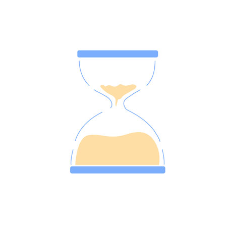 Vector cartoon flat hourglass isolated on empty background-time tracking and following daily...