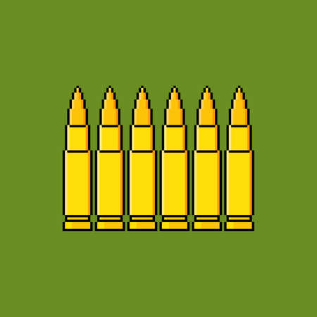 Gun bullet pixel artのイラスト素材