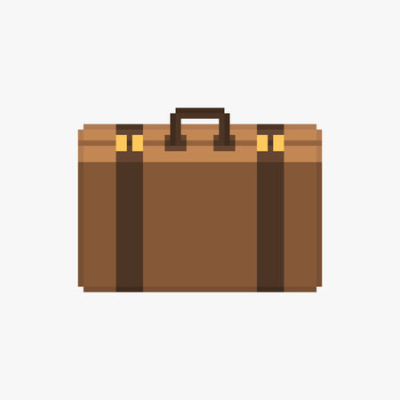 Suitcase pixel artのイラスト素材