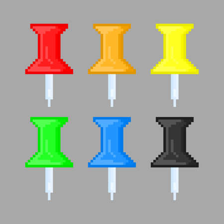 Push pins pixel artのイラスト素材