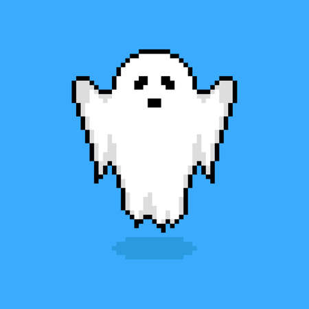 Pixel art ghost characterのイラスト素材