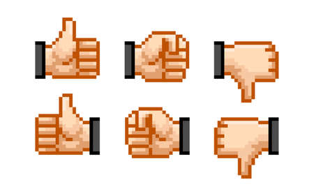 Hand gesture pixel artのイラスト素材