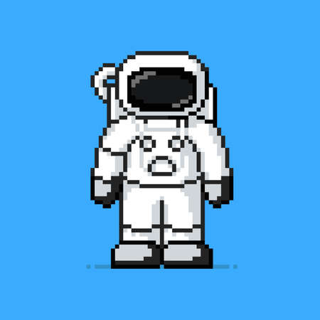 Astronaut in pixel art styleのイラスト素材