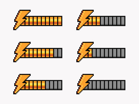 Pixel art game energy barのイラスト素材
