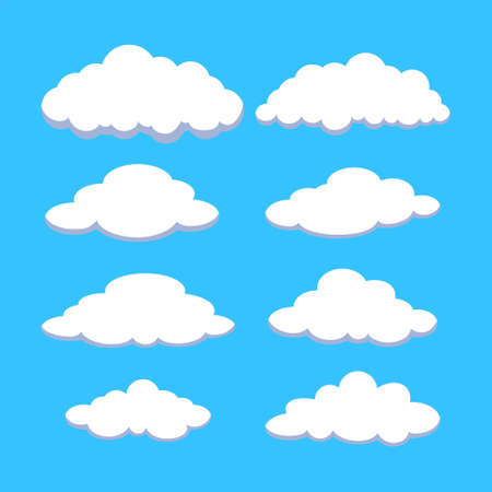 Set of cartoon cloudsのイラスト素材