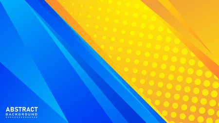 Blue and yellow geometric gradient background with abstract elementsのイラスト素材