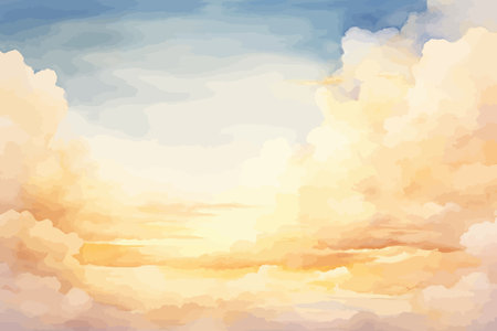 Sky background with clouds and sun. vector illustration. Eps 10.のイラスト素材