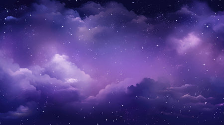 Night sky with clouds and stars. vector illustration for your design.