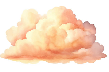 watercolor cloud isolated on white background. hand drawn vector illustration.のイラスト素材
