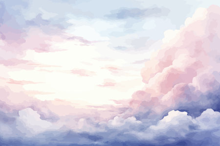 Beautiful sky background with clouds in pastel colors. vector illustration.のイラスト素材