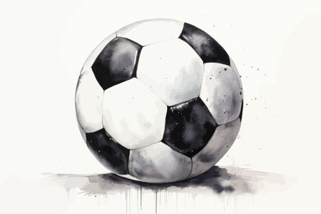 Soccer ball. Watercolor illustration of a soccer ball on a white background.のイラスト素材