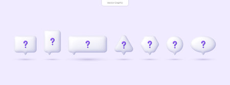 Question mark in speech bubble icon set. FAQ sign. Vector illustration.のイラスト素材