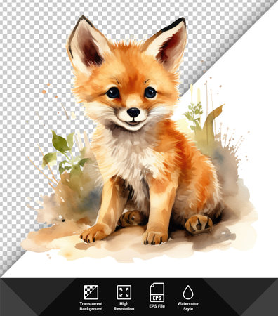 Cute fox on a checkered background. Vector illustration.のイラスト素材