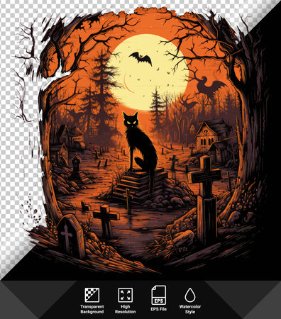 Halloween background with bats and cemetery. Vector illustration. Eps 10のイラスト素材