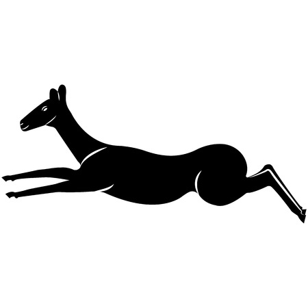 Vector image of stulate of a gazelle animal jumpingのイラスト素材