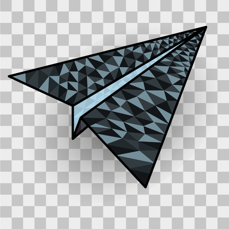 Vector image of a paper plane icon painted by a geometric shaped triangle. Transparent backgroundのイラスト素材