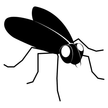 Vector image of a silhouette of flies on a white backgroundのイラスト素材