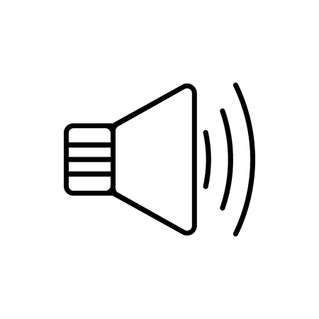 Vector image of an isolated, linear icon of the speaker. Design a flat speaker iconのイラスト素材
