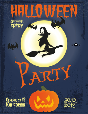 Halloween Party poster. Flat design.のイラスト素材