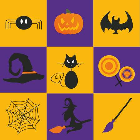 Halloween icon set. Flat design.のイラスト素材