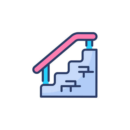 Stairs icon in vector. Logotypeのイラスト素材
