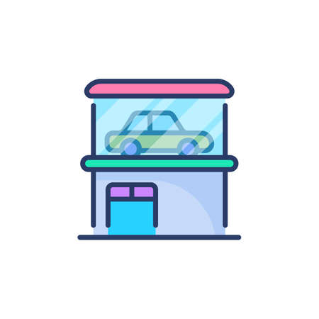 Car Showroom icon in vector. Logotypeのイラスト素材